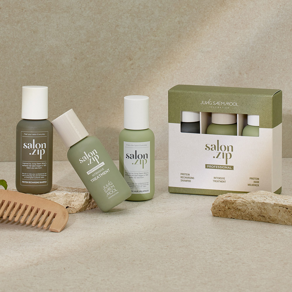 Global Kpop and K-beauty – Salon Home Clinic Mini Trial Kit (Shampoo + Treatment + Milk Pack 3-piece set)