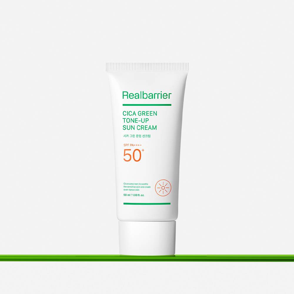 Global Kpop and K-beauty – [Real Barrier] Cica Green Tone-up Sun Cream 50ml SPF 50+ PA++++