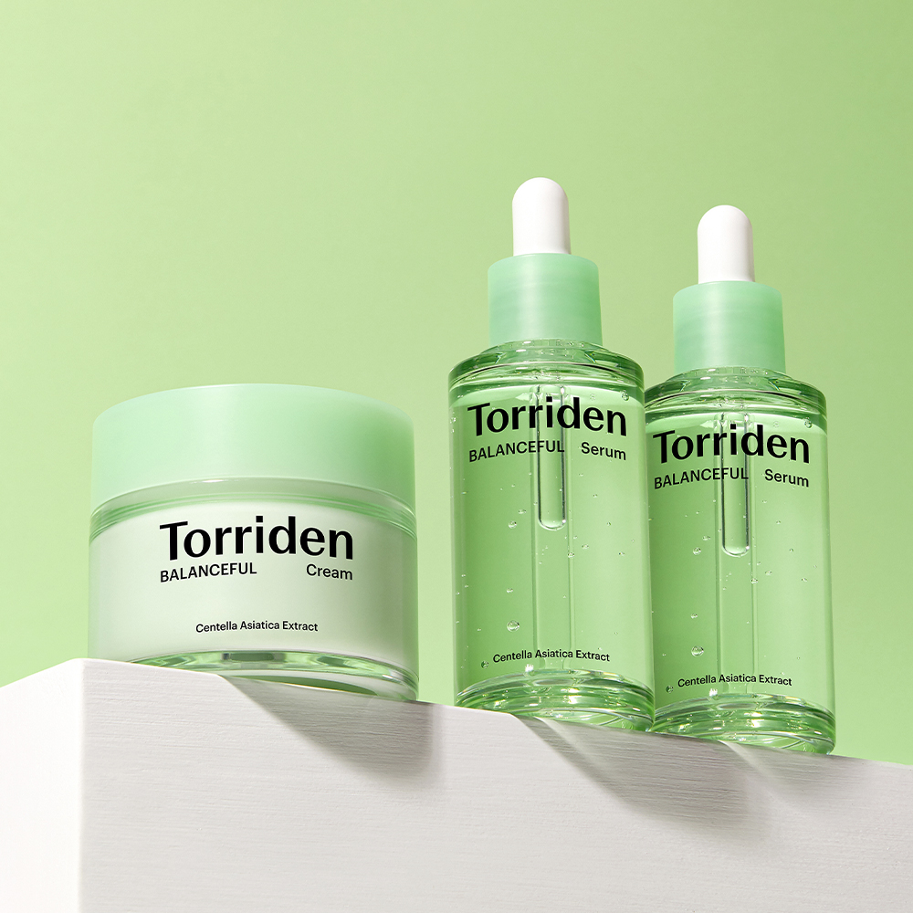 Global Kpop and K-beauty – Torriden Balanced Cica Calming Serum 100ml (50ml+50ml) + Cream 80ml