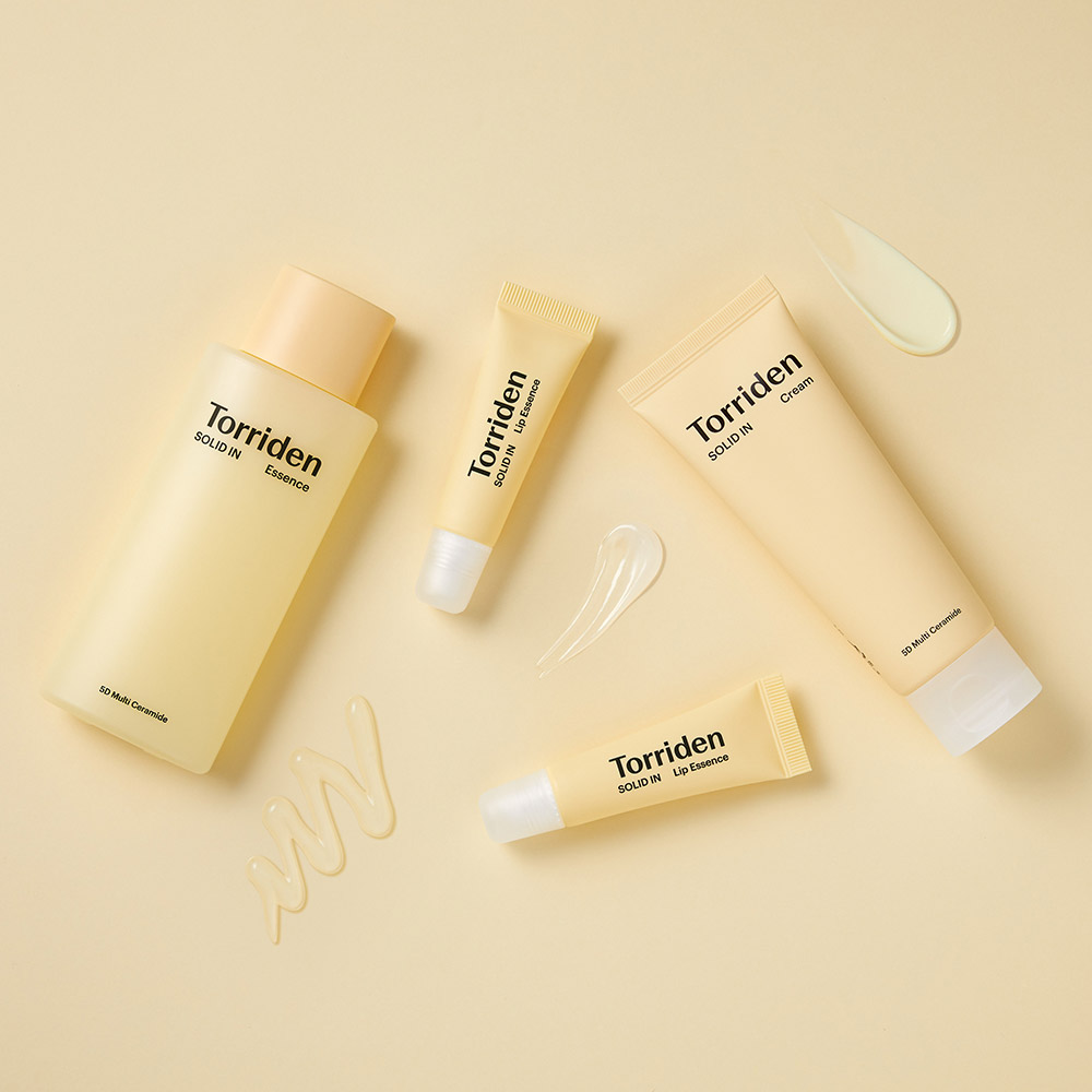 Global Kpop and K-beauty – Torriden Solid Ceramide Moisturizing Barrier SET (Cream 70ml + Essence 100ml + Lip Essence 11ml x 2)