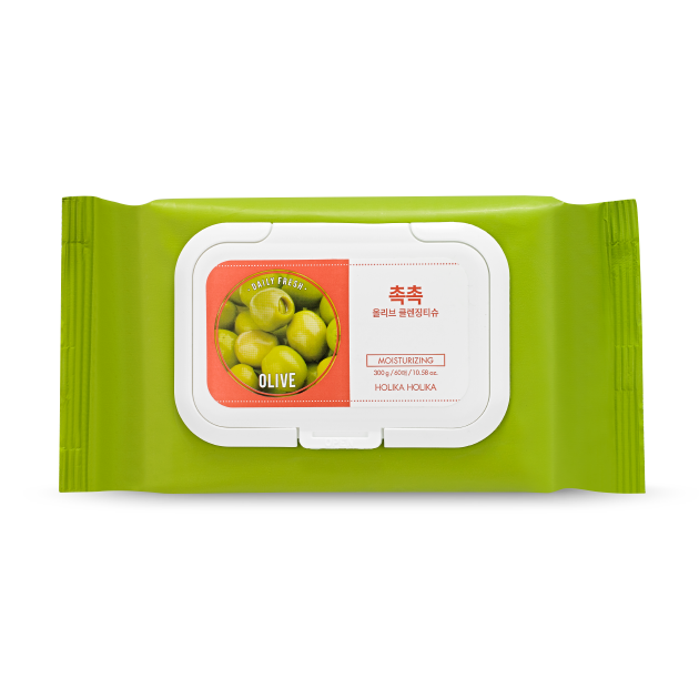 Global Kpop and K-beauty – [Holika Holika] Daily Fresh Moist Olive Cleansing Tissue 60 sheets